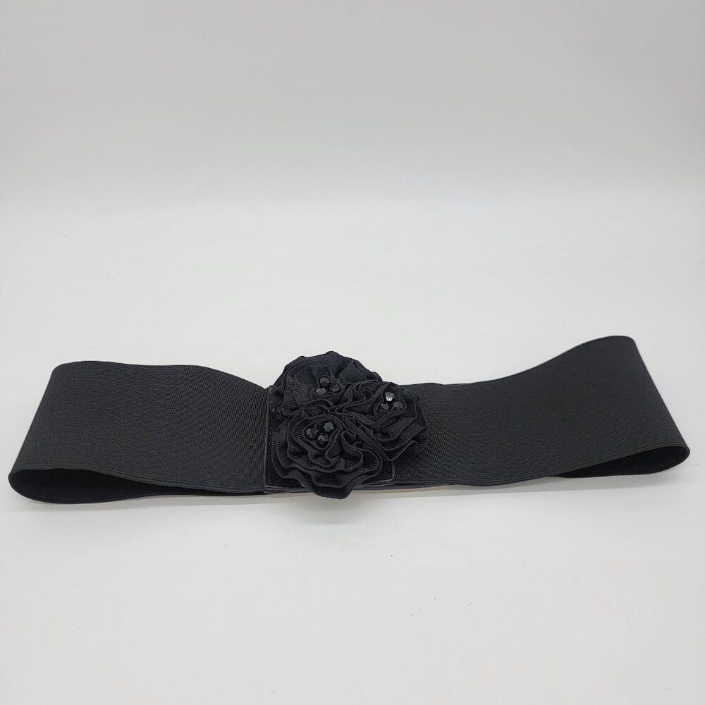 Elastic Waist Belt Button Wide Corset Band Fashion Accessory 3D Flower NEW